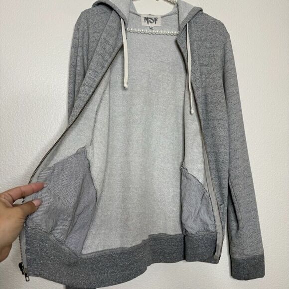 NSF Small Hoody Full Zip Sweatshirt Hidden USA Made Terry Cloth Relax Lounge - Picture 7 of 11